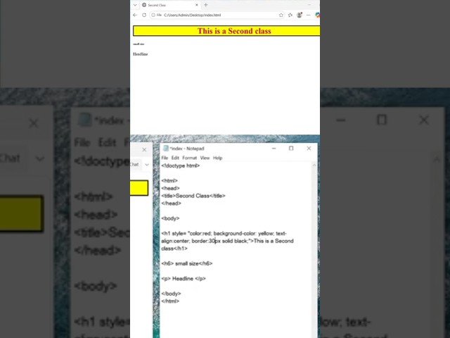 HTML Center & Border tag by Mohammad Yamin #html #htmltutorialbangla #webdesignbangla