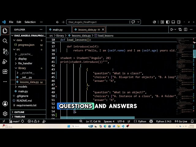 Python Core Lessons Study CLI | Intermediate Python Final Project Defense