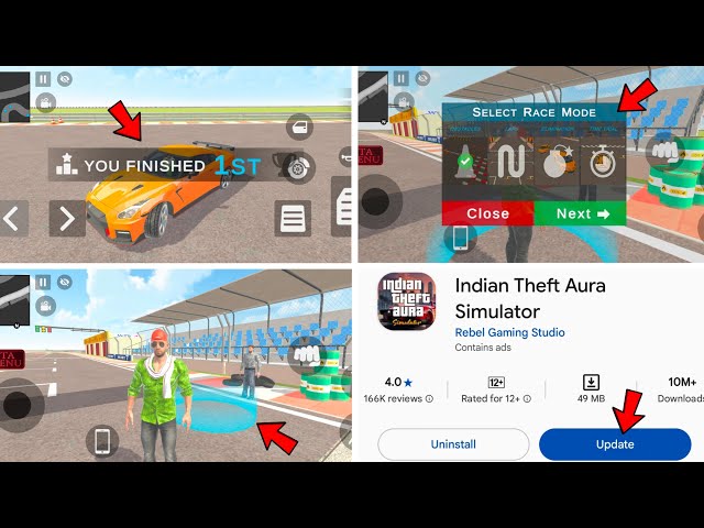 Racing Track Mode in Indian Theft Aura Simulator 🤑| Indian Theft Aura Simulator New Update 🔥