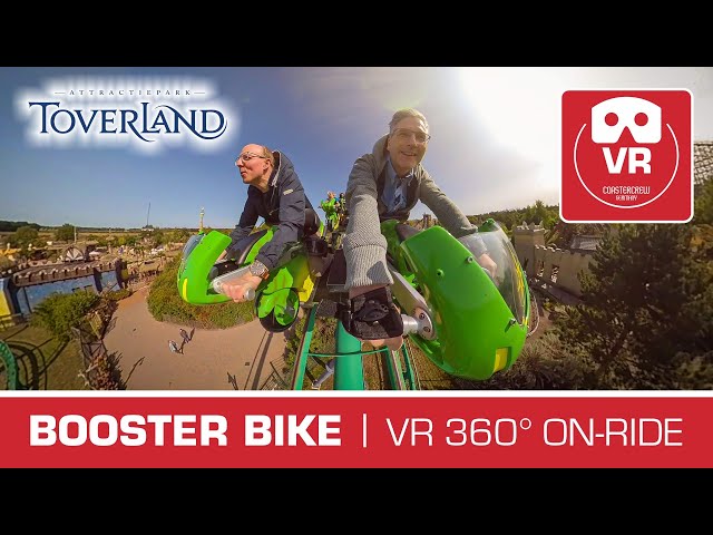 BOOSTER BIKE 360° launched VR Roller Coaster Vekoma | motorbike VR360 onride POV Toverland #OCULUS