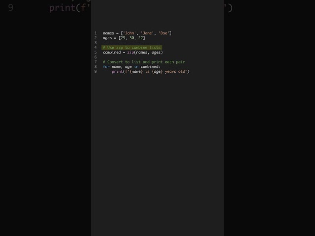 Master Python's Zip in 60s - Simplify Your Code #shorts