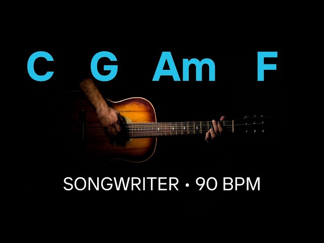 C - G - Am - F Backing Track | I-V-vi-IV Pop Ballad Loop 90 BPM | Guitar, Bass, Drums & Piano