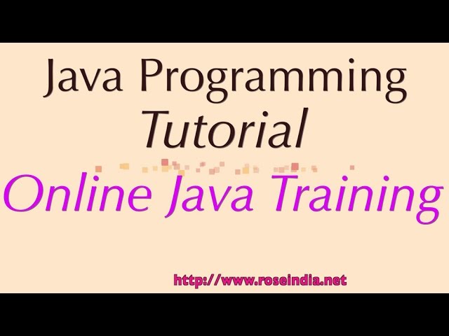 Online Java Training
