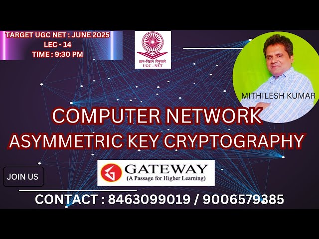 UGC NET TARGET JUNE 2025 COMPUTER SCIENCE & APPLICATION : COMPUTER NETWORK LEC - 14 LIVE STREAMING