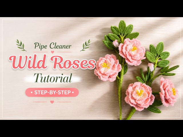 How to Make a Pipe Cleaner Wild Rose 🌹 | Easy Step-by-Step Flower Tutorial