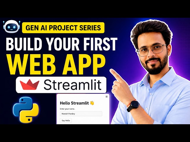 👉 Build Your First Web App using Streamlit (Python Tutorial)