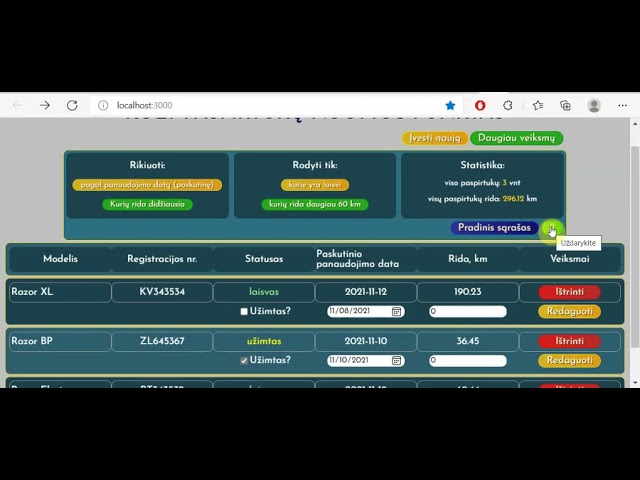 React CRUD mokyklinis projektas