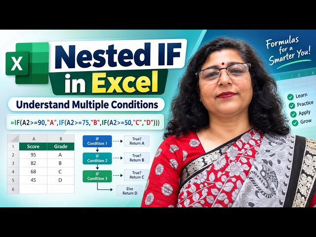 S-5.7 Nested IF in Excel | Multiple Conditions with Practical Examples