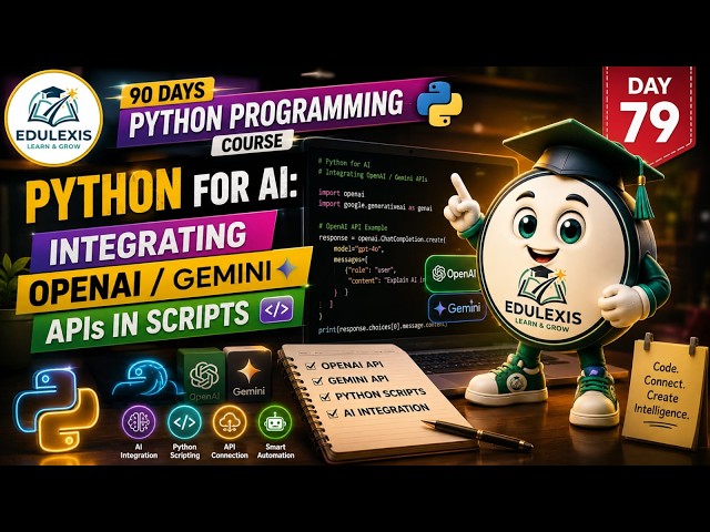 Python for AI: Integrate OpenAI & Gemini APIs | Day 79 of 90 Days Python Course 🤖🐍 | Edulexis