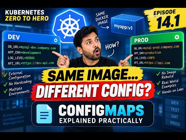 Kubernetes Zero to hero:Ep14.1 | Stop Hardcoding! Learn Kubernetes ConfigMaps Practically