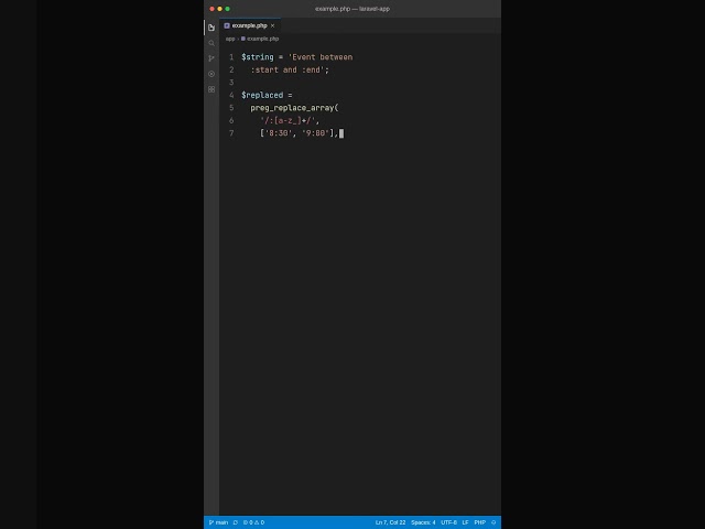 Master preg_replace_array in Laravel