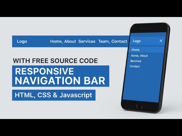 How to Make a Responsive Navbar in HTML & CSS & JS | Mobile + Desktop Menu