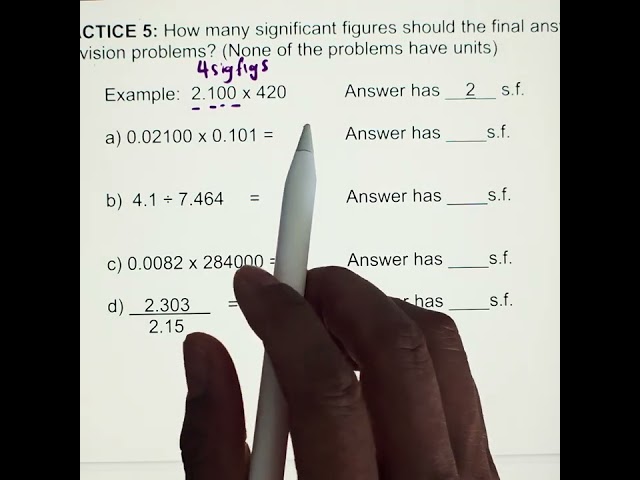 Chem 602, Day 1 Multiplication and Division with Sig Figs