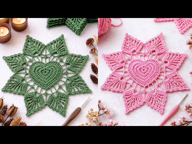 ❤️ My New Original Crochet Design | Heart Doily Motif for Placemats & Table Runners