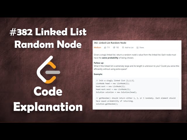 Linked List Random Node | Live Coding with Explanation | Leetcode - 382