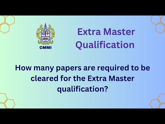 How many paper does a person need to clear for Extra Master | CMMI | Sea and Beyond