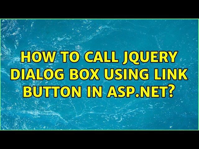 How to call JQuery dialog box using link button in asp.net?
