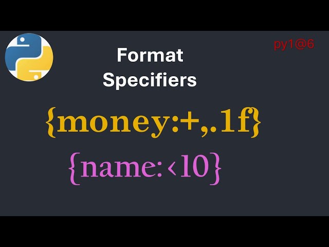 py1@6 Format Specifiers in Python