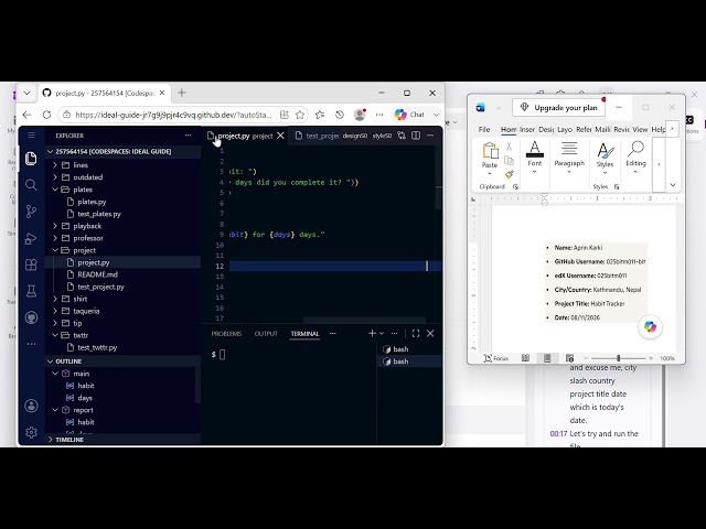 python project, habit tracker.