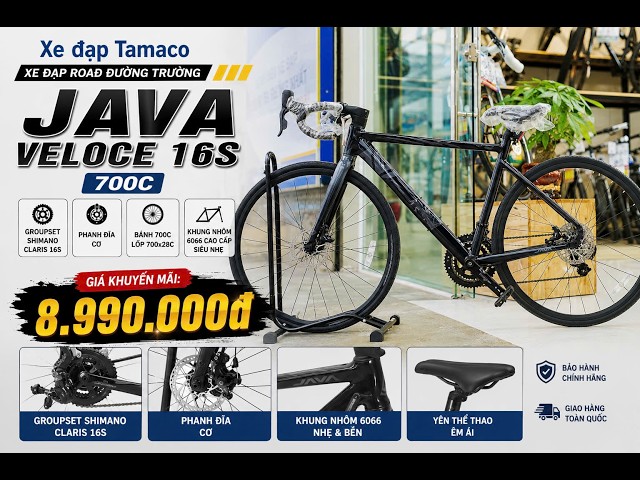 Java Veloce 16S Drop-Bar Road Bike 700C Black