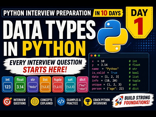 Python Data Types Explained  | Python Interview Prep Day 1