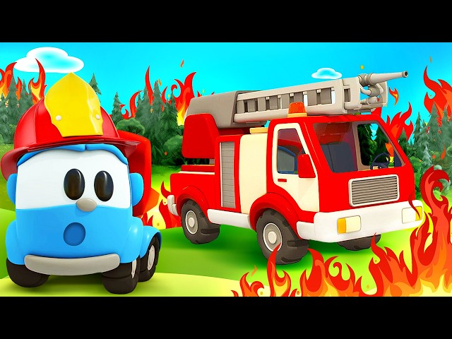Leo the Truck builds a fire truck and sings a song about the purpose of the vehicle.