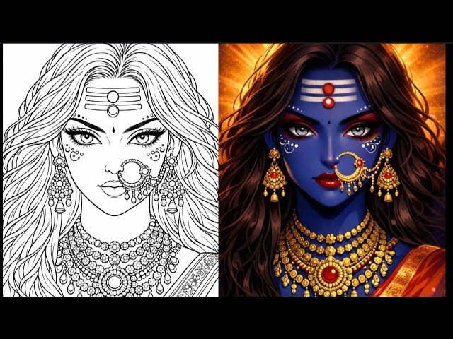 How to draw anime maa kalratri drawing|❤🙏Maa Kaalratri Anime Version | Indian Gods In Anime Style 