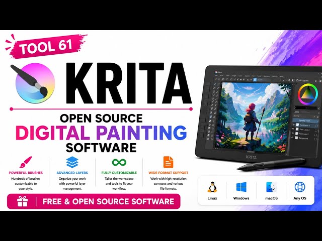 Tool 61 - Krita: Open Source Digital Painting Software | Free & Open Source Software | Uplatz