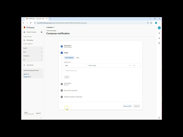 3.Push notifications are sent via the FCM console