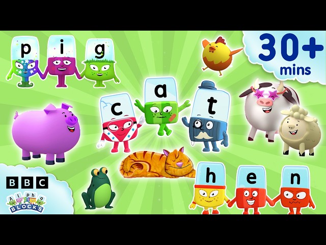 Let's Spell 'CAT' and Other Animals! | Learn to Read and Spell for Kids Compilation | Alphablocks