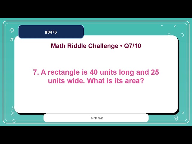 Math Riddle Challenge #0476 | 10 Mental Math Practice Questions