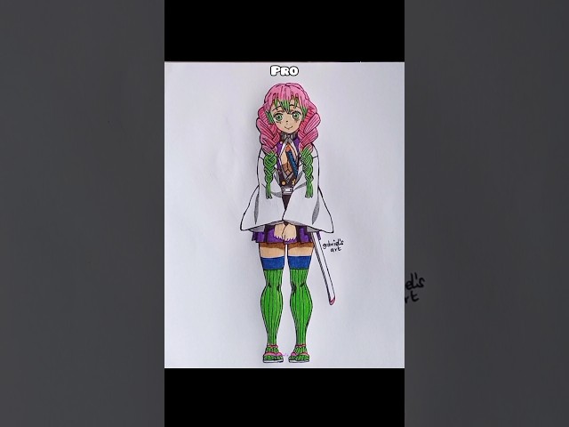 How to draw Mitsuri (Simple to Legend) #demonslayer #drawing #mitsuri