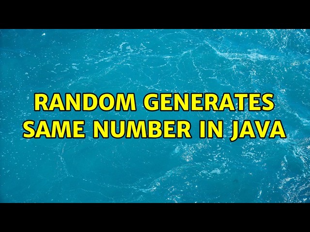 Random generates same number in java