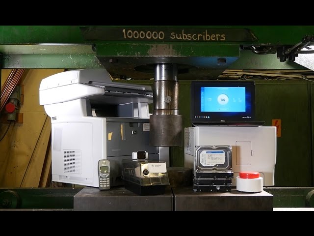 Erasing data with hydraulic press