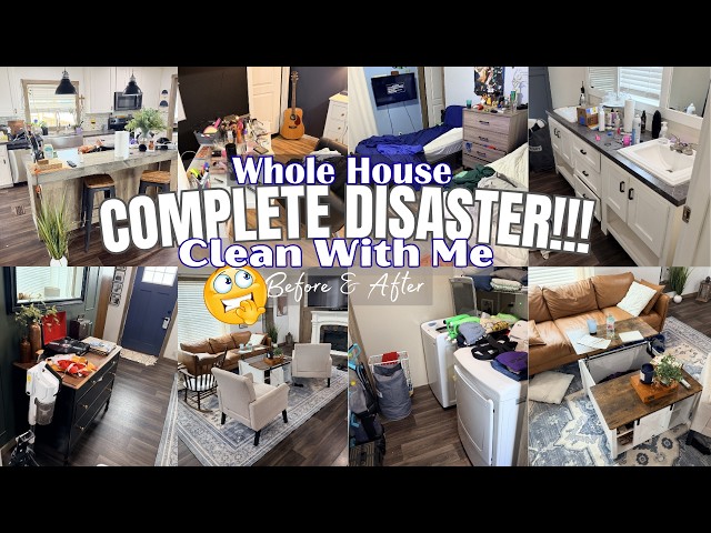 *NEW* WHOLE HOUSE| COMPLETE DISASTER| CLEA WITH ME | BEFORE AND AFTER + deep cleaning 2.0