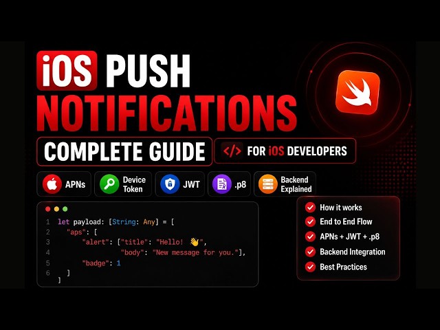 iOS Push Notifications | APNs, Device Token, JWT, .p8 & Backend Explained | iOS Developers Guide
