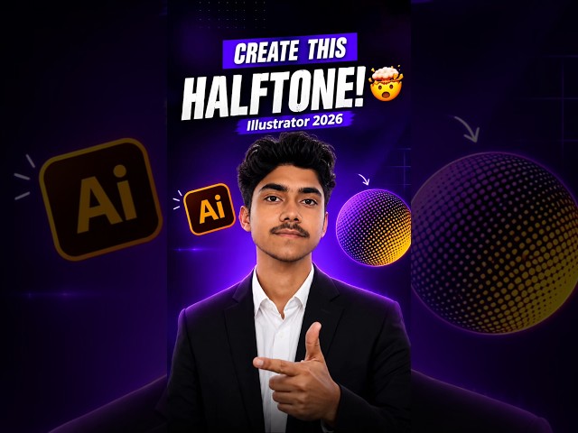 Create a Gradient Circle Halftone in Illustrator 2026 🔥 | Beginner Tip
