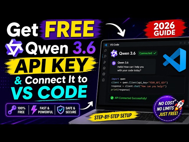 I Found a FREE Qwen 3.6 API for VS Code