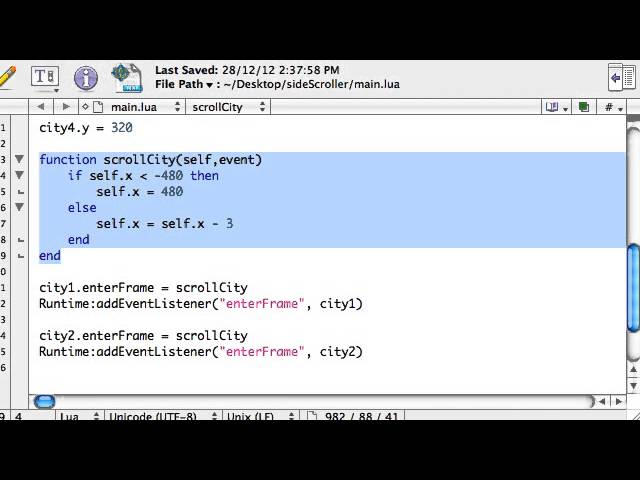 Corona SDK Game Tutorial - Part 3 (of 14)