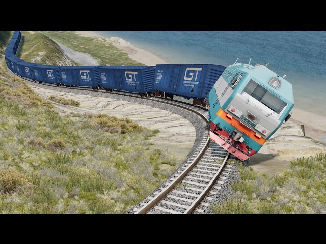 Trains vs Mountain Derailments #38 – BeamNG.drive Train Accident | BeamNG High Speed