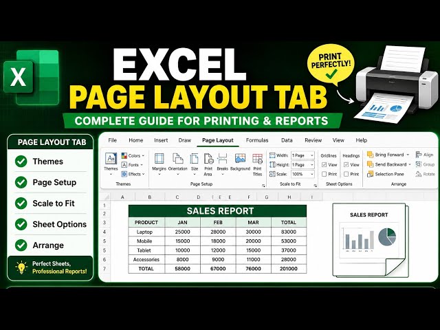 Page Layout Tab Explained in Hindi | Excel Printing Tips