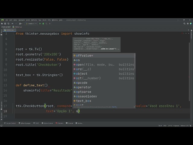 430 - Utilizando Checkbutton do Tkinter Python