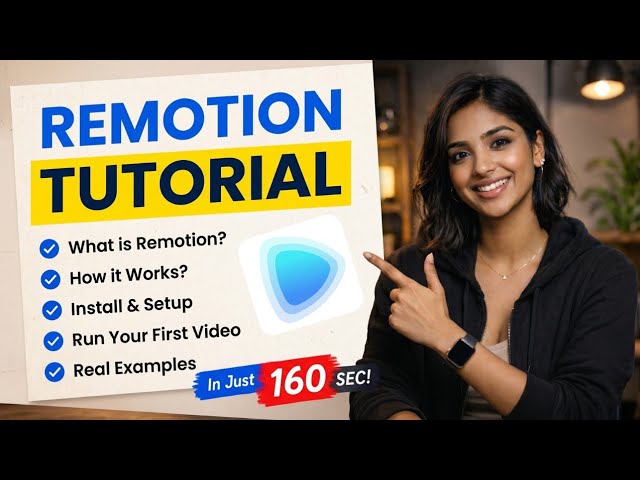 Remotion in 160 Seconds | The easiest way to create professional videos using React code! 