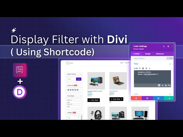 Display Dynamic Ajax Product Filter with Divi (using shortcode method)