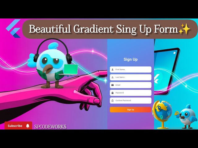 Flutter Registration Screen UI Tutorial | Gradient Sign Up Form in Flutter | Flutter UI Design