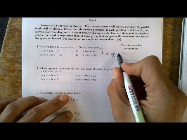 June Regents Prep January 2025 MC Q1