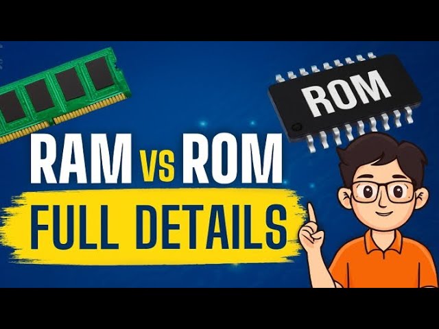 RAM vs ROM | Difference Between RAM  & ROM in computer fundamentals | ComputerGyan Academy 