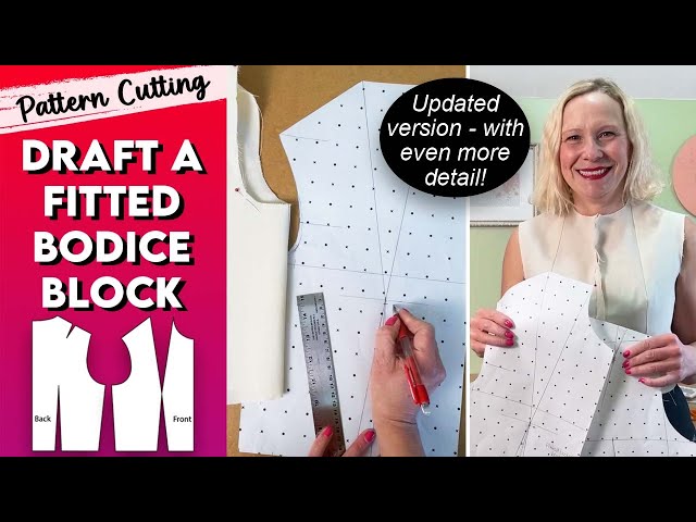 How to draft a bodice block (or sloper) from your own measurements. Detailed step by step tutorial.