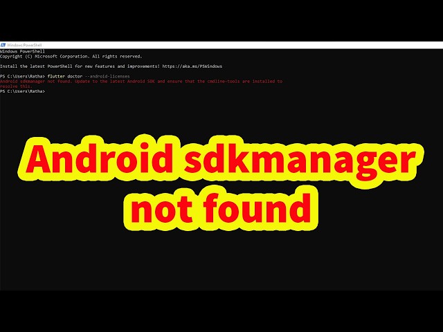 flutter doctor --android-licenses : Android sdkmanager not found. Update to the latest Android SDK