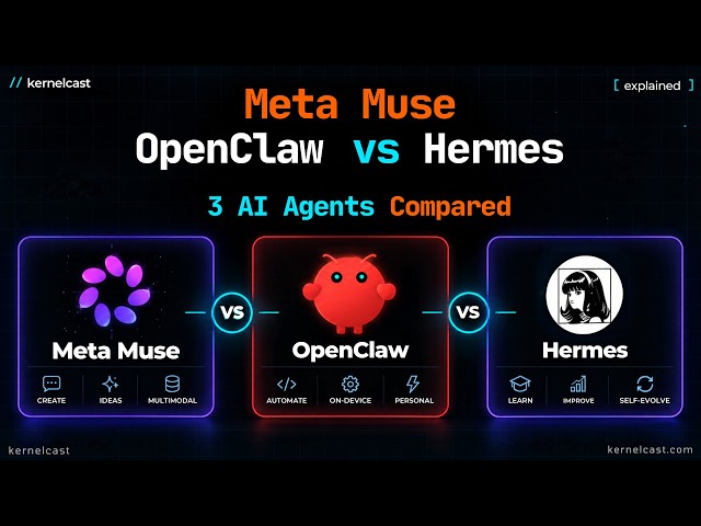 Meta Muse vs OpenClaw vs Hermes : 3 AI Agents Explained